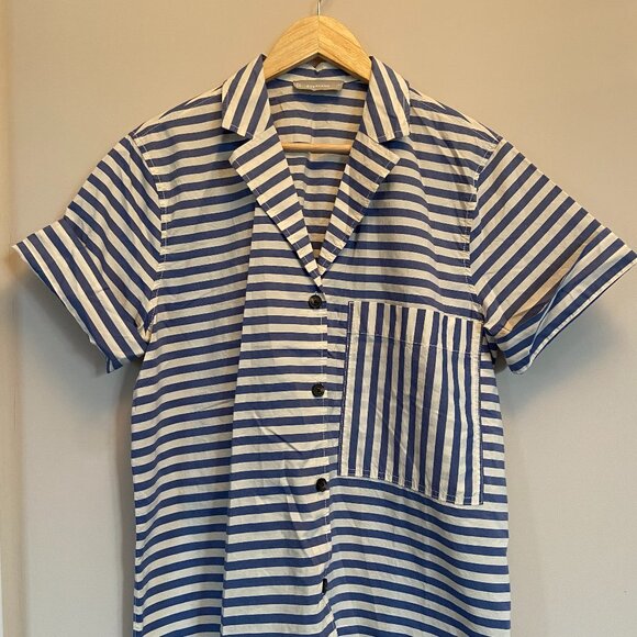 Everlane Striped Poplin Button Up Top - Picture 1 of 3